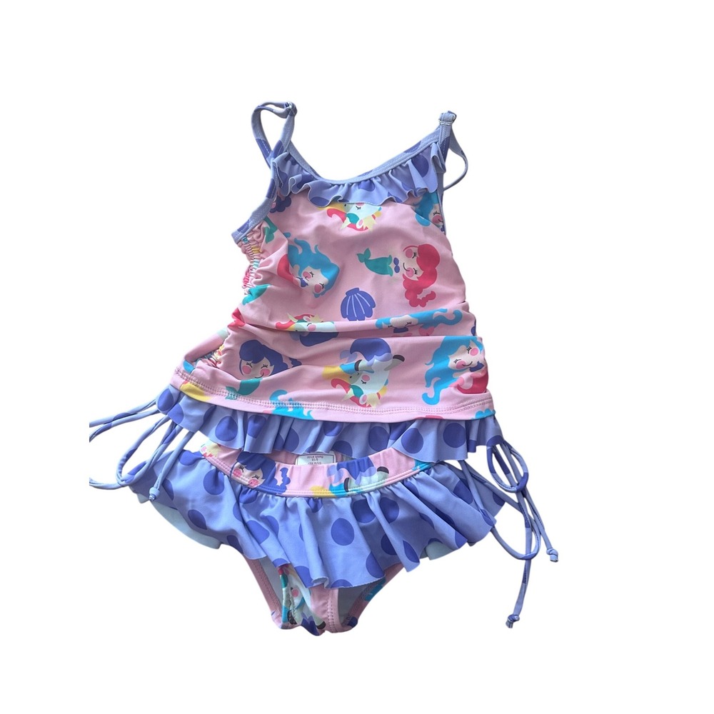Ruffle Butts Pink Mermaid Unicorn Tankini sz 12/18 mo Ruffle Skirted Bottoms